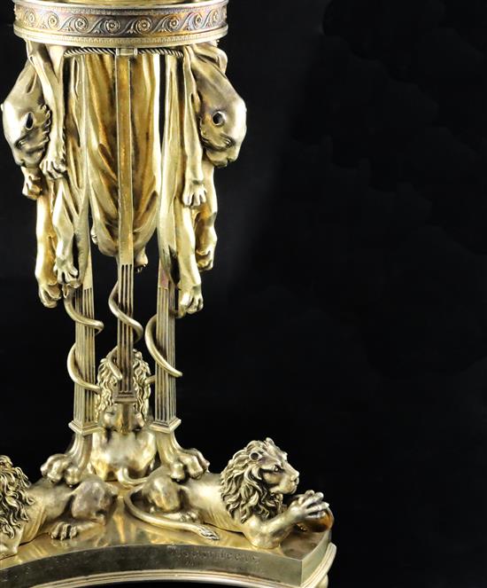 A George III silver-gilt four-light candelabrum, Digby Scott & Benjamin Smith, London 1806